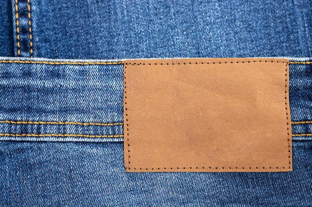 leather Label in denim 